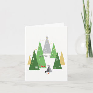 Cartão De Festividades Camping Santa Holiday Greeting Card