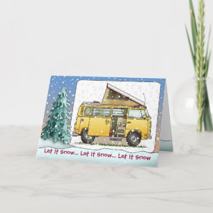 Cartão De Festividades Campmobile Van Camper Holiday Cards
