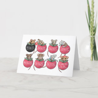 Cartão De Festividades Camundongos de bolso, de volta à escola