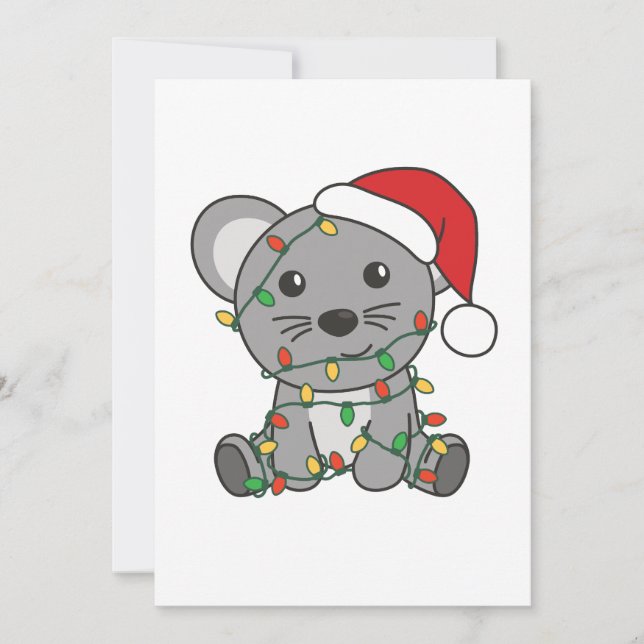 Cartão De Festividades Camundongos de Natal de Rato (Frente)