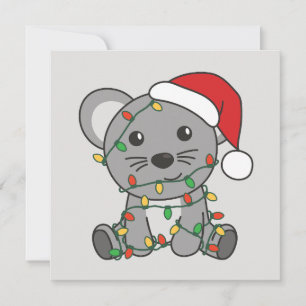 Cartão De Festividades Camundongos de Natal de Rato