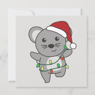Cartão De Festividades Camundongos de Natal de Rato