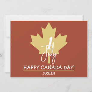 Cartão De Festividades Canada Maple Leaf, Happy canada day, 1rua de julho