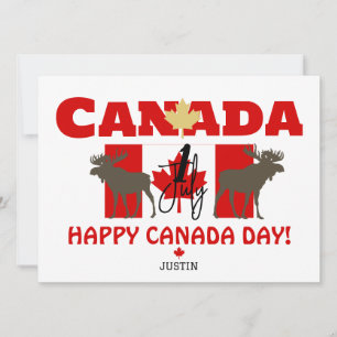 Cartão De Festividades Canada Maple Leaf, Happy canada day, 1rua de julho