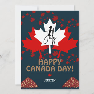Cartão De Festividades Canada Maple Leaf, Happy canada day, 1rua de julho