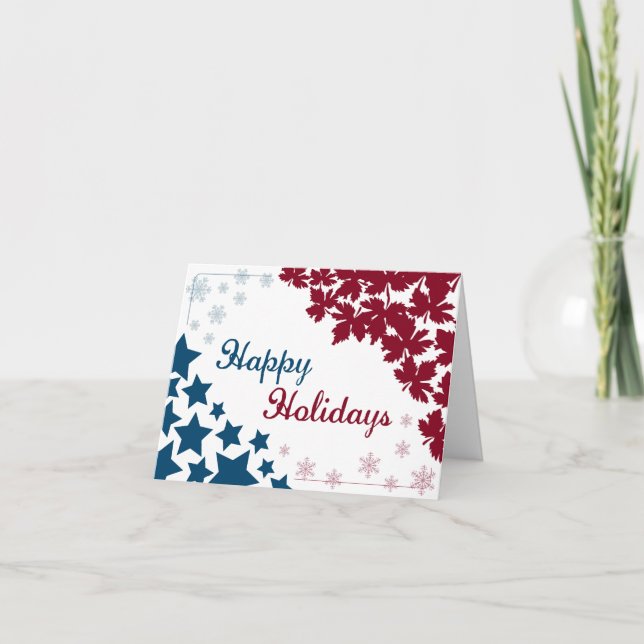 Cartão De Festividades Canadian/American Holiday Card (Frente)