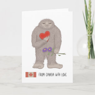Cartão De Festividades Canadian Bigfoot Sasquatch Valentine's day Card