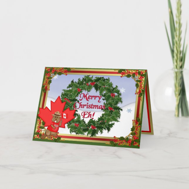 Cartão De Festividades Canadian Christmas (Frente)