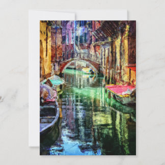Cartão De Festividades Canal de Veneza Itália