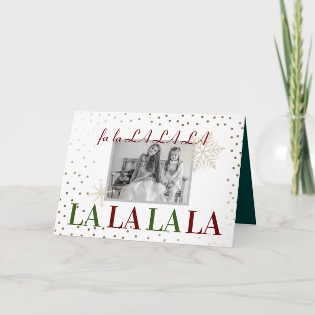 Cartão De Festividades Canção de Natal Personalizada com Foto Moderna (Frente)