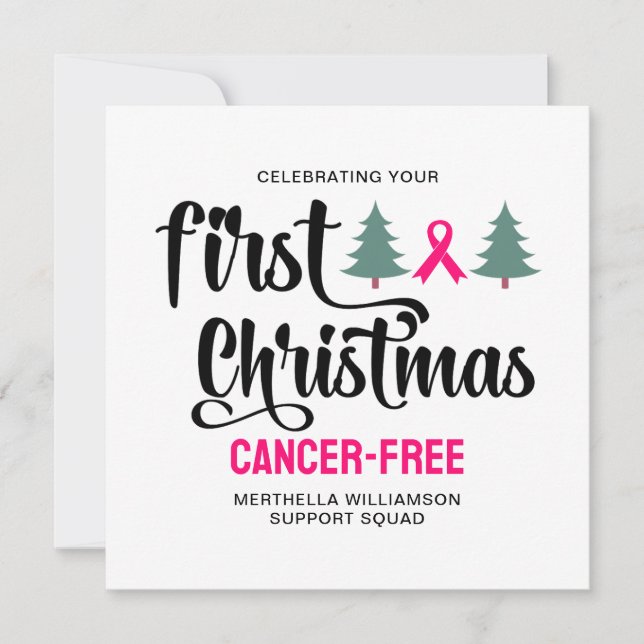 Cartão De Festividades Cancer de Mama de NATAL PRIMEIRO Personalizado Liv (Frente)