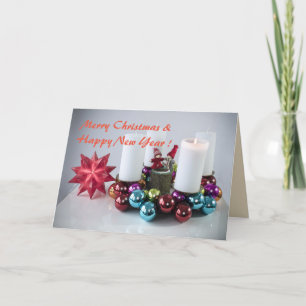 Cartão De Festividades Candles & Decors Christmas Card Customizable