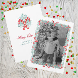 Cartão De Festividades Candy Candy Cane Garland Frame Christmas