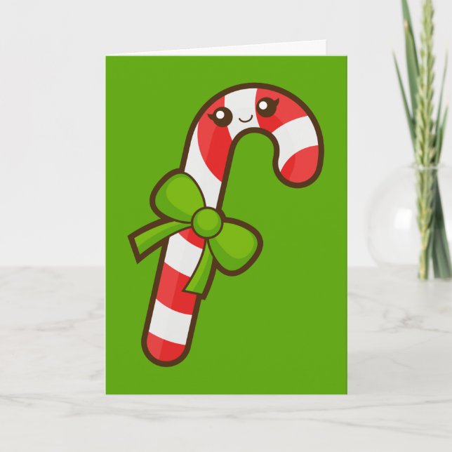 Cartão De Festividades Candy Cane de Natal (Frente)