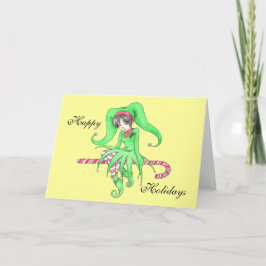 Cartão De Festividades Candy Cane Elf Greeting Card