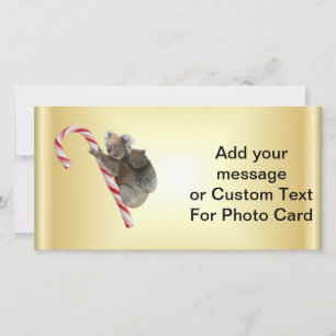 Cartão De Festividades Candy Cane Koalas