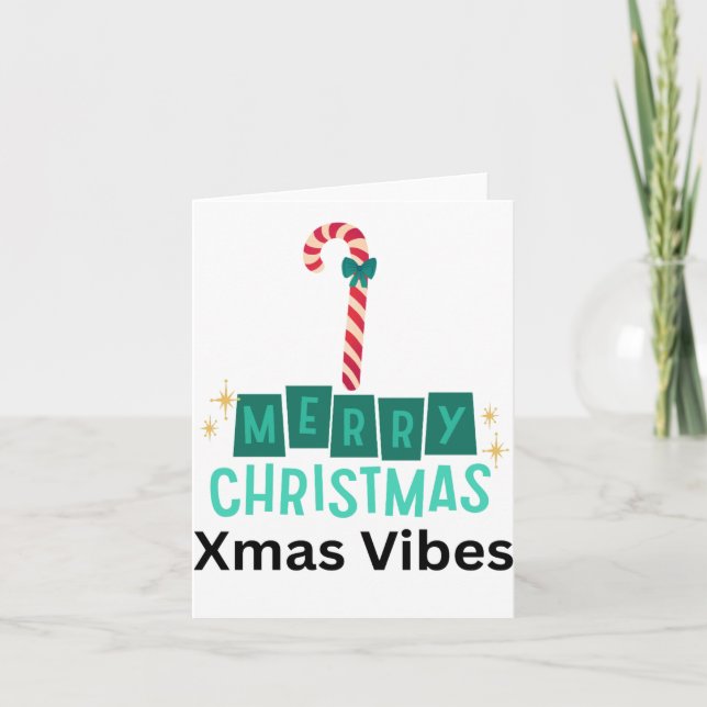 Cartão De Festividades Candy Cane Merry Christmas Xmas Vibes  Folder (Frente)