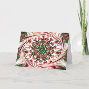 Cartão De Festividades Candy Cane Swirl Wreath, Kaleidoscope
