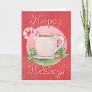 Cartão De Festividades Candy Cane Tea Christmas Card