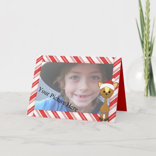 Cartão De Festividades Candy-Cane Wayne Deer (Frente)