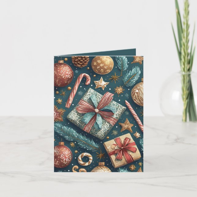 Cartão De Festividades Candy Canes e Apresenta Férias (Frente)