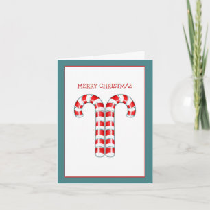 Cartão De Festividades Candy Canes red Christmas Note Card