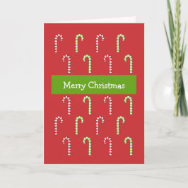 Cartão De Festividades Candy Canes red green Christmas Card
