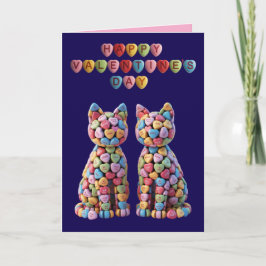 Cartão De Festividades Candy Cats Valentine's Day Card