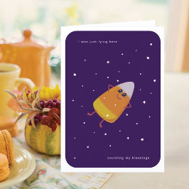Cartão De Festividades Candy Corn "Contando Minhas Bênçãos" Dia de Ação d