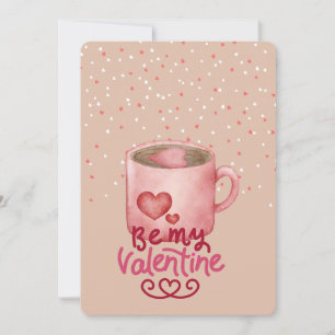 Cartão De Festividades Caneca de Café Rosa Seja Meu Namorado Arte de Cora