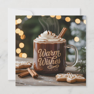 Cartão De Festividades Caneca de Férias com Desejos Afetuosos: Chocolate