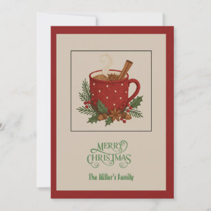 Cartão De Festividades Caneca de Natal russa com cacau e canela