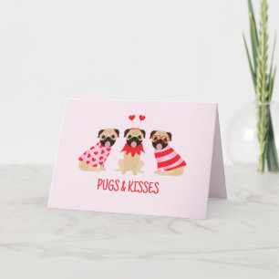 Cartão De Festividades Canecas E Beijos Cães Pug Cute