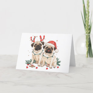 Cartão De Festividades Caninos de Natal