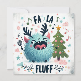 Cartão De Festividades Cantarolador de Natal Fofo "fa la fluff"