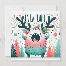 Cartão De Festividades Cantarolar de Natal Fofo "fa la fluff"