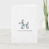 Cão-balão azul Feliz Aniversário