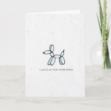 Cão-balão azul Feliz Aniversário