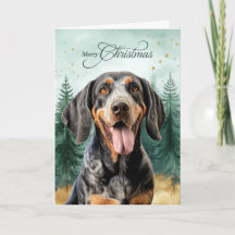 Cão Bluetick Coonhound e Floresta de Inverno