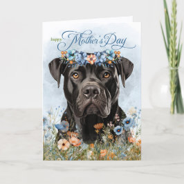 Cartão De Festividades Cão Cane Corso Flores Silvestres Dia das Mães