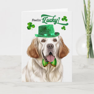Cartão De Festividades Cão Clumber Spaniel Sortudo Dia de São Patrício