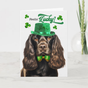Cartão De Festividades Cão Cocker Spaniel Marrom Dia de São Patrício Sort