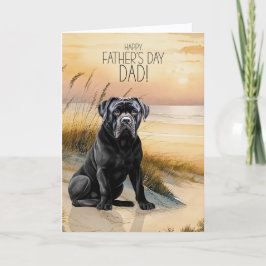 Cartão De Festividades Cão Corso Dia dos Pais Praia ao Pôr do Sol