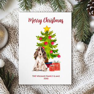 Cartão De Festividades Cão da Família English Spaniel Natal