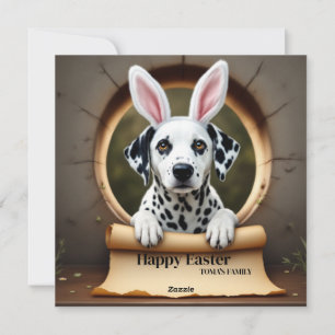 Cartão De Festividades Cão Dalmaciano - com Nome da Família