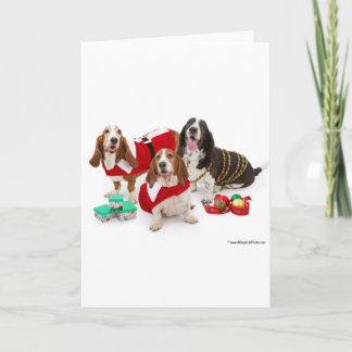 Cartão De Festividades cão de basset do Natal