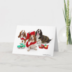 Cartão De Festividades cão de basset do Natal