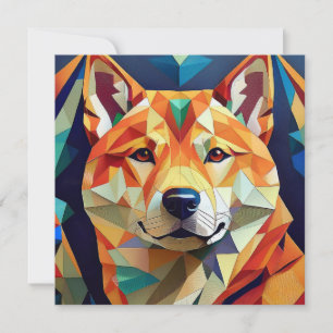 Cartão De Festividades Cão de Cubismo AI