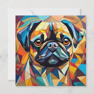 Cartão De Festividades Cão de Cubismo AI
