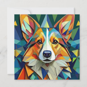 Cartão De Festividades Cão de Cubismo AI